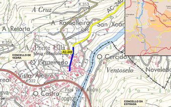 Mapa da zona transferida a Vedra