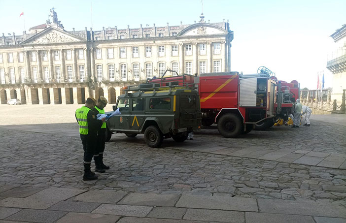 A Unidade Militar de Emerxencias, UME, colaborou en Compostela